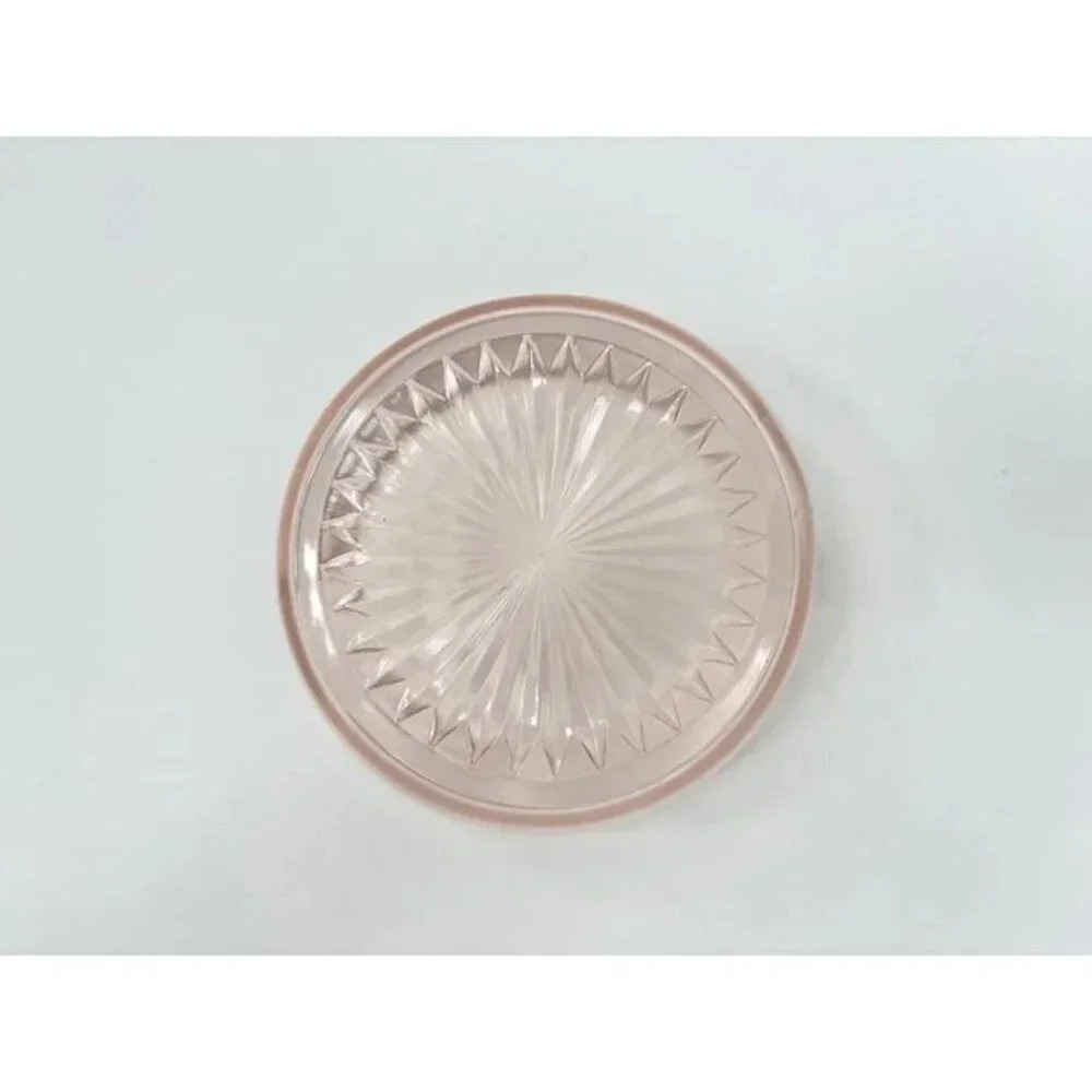 Vintage Pink Depression Glass Starburst Design Jeannette 1930's made Decorative - Picture 5 of 9